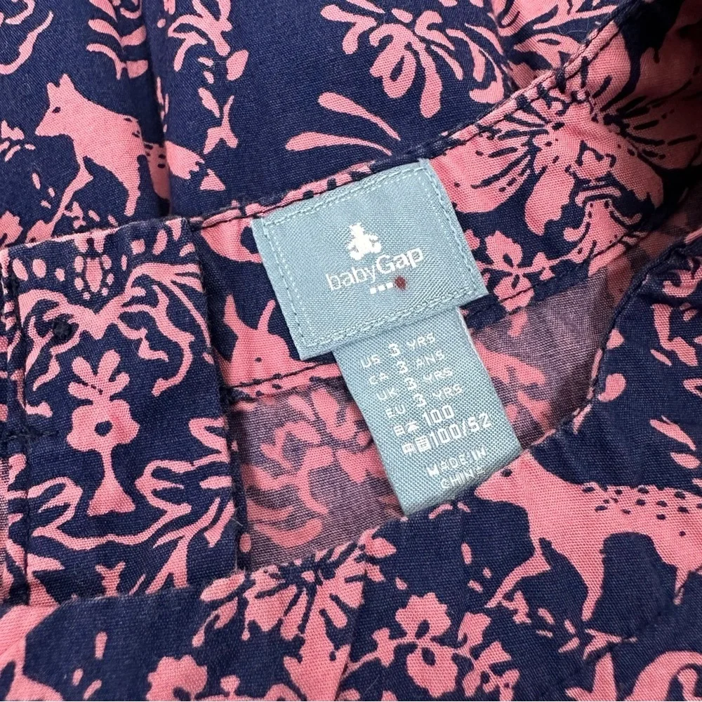 Baby Gap girls floral design blouse in blue and pink- size 3 years